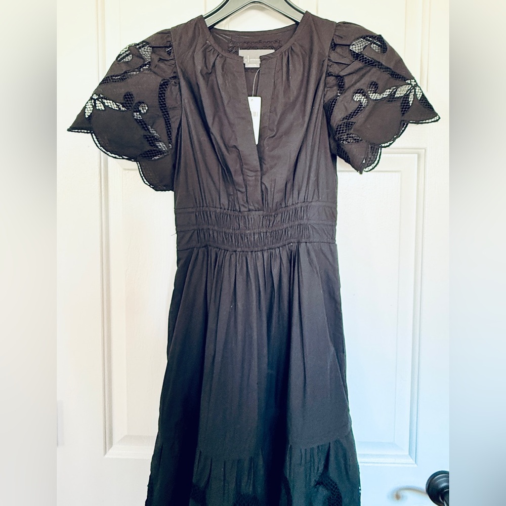Anthropologie Somerset Maxi Cutwork Edition Black Sz: XXS NWT - Picture 7 of 9